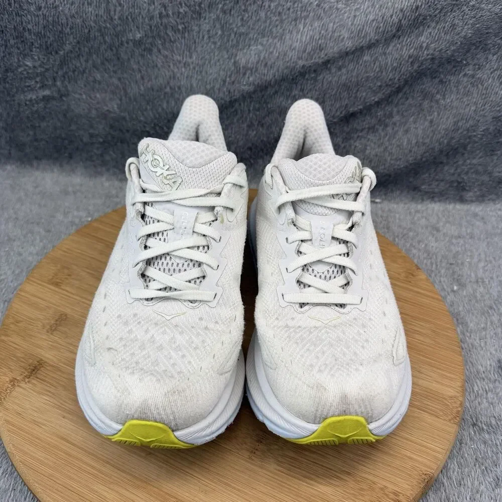 Hoka One One Clifton 9 Shoes Womens Size 7.5 White Running Sneakers 1127896 NCIW